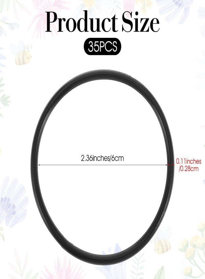 Bremorou 35 Pieces Black Jelly Bracelets 80s Jelly Bracelets Silicone Hair Tie Bracelet Black 80s Style Costume Wrist Band Stretchy Gummy Silicone Wristbands Hair Ties For Women Men Party Accessories - Image 2